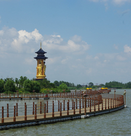 江蘇姜堰市溱湖風景區浮橋
