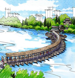 義烏市佛堂古鎮萬善浮橋
